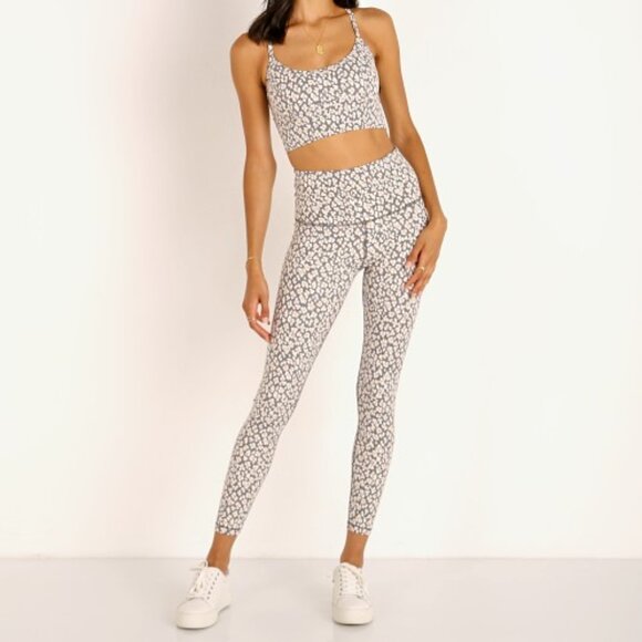 Varley Century Legging High Rise Leggings Lead Cheetah Strech Gray Pant XL NEW - Picture 4 of 9